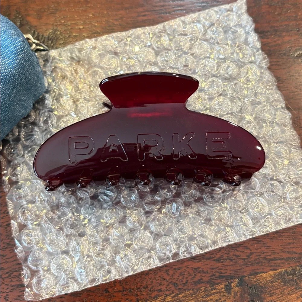 PARKE Back to School Claw Clip in Maroon Red NEW - Picture 2 of 4